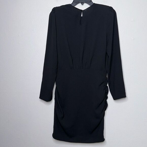 BA&SH Viki Roundneck Embellished Trim Mini Dress Black Size US 6 - Picture 3 of 8